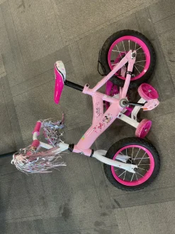Used Huffy MINNIE MOUSE POWER BIKE Training Wheel Bike Girls Pink 16"