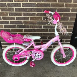 Used Huffy PRINCES 16 IN TRAINING BIKE Training Wheel Bike Girls Pink 16