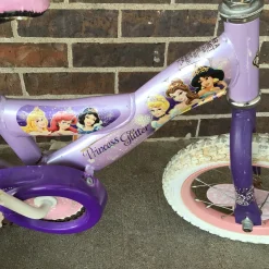 Used Huffy PRINCESS GLITTER 12IN TRAINING BIKE Training Wheel Bike Girls Purple 12