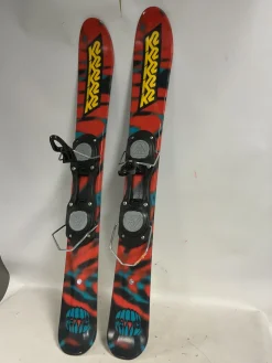 Used K2 FATTY TRICK SKIS Boys DH Ski/Binding Red 89 cm