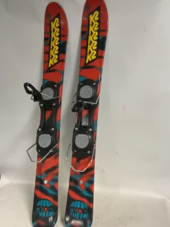 Used K2 FATTY TRICK SKIS Boys DH Ski/Binding Red 89 cm