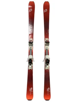 Used K2 LOVE MACHINE 74TI Womens DH Ski/Binding Red 167 cm
