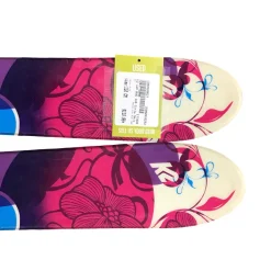 Used K2 LUV BUG 120 Girls DH Ski/Binding Pink 110 cm