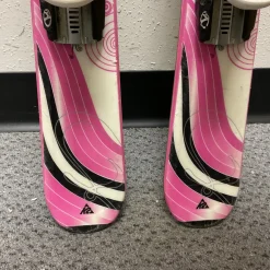 Used K2 LUV BUG Girls DH Ski/Binding White And Pink 100 cm