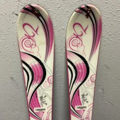 Used K2 LUV BUG Girls DH Ski/Binding White And Pink 100 cm