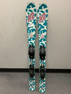 Used K2 LUV BUG Girls DH Ski/Binding White 112 cm