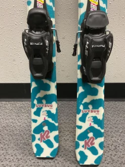 Used K2 LUV BUG Girls DH Ski/Binding White 112 cm