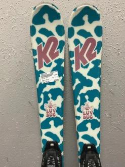 Used K2 LUV BUG Girls DH Ski/Binding White 112 cm