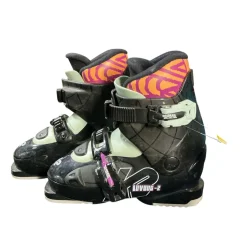 Used K2 LUVBUG 2 Girls DH Ski Boot Black 205 MP - J01