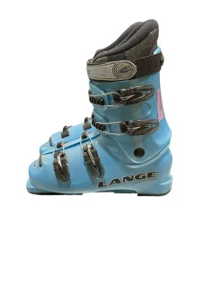 Used Lange COMP 60 TEAM Womens DH Ski Boot Carolina Blue 265 MP - M08.5 - W09.5
