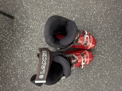 Used Lange FLUID 12 Mens DH Ski Boot Red 275 MP - M09.5 - W10.5