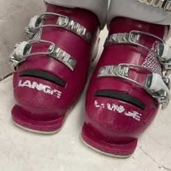 Used Lange STARLET 50 Girls DH Ski Boot White And Neon Pink 195 MP - Y13