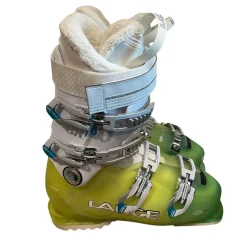 Used Lange SX70 Womens DH Ski Boot Neon Green 245 MP - M06.5 - W07.5