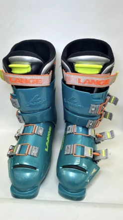 Used Lange X9 Womens DH Ski Boot Turquoise And Orange 260 MP - M08 - W09
