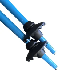 Used LEKI ADJUSTABLE RIDER VARIO SKI POLES Boys DH Ski Pole Carolina Blue 85 cm / 34 in
