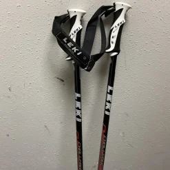 Used LEKI CHALLENGE 18 TS SERIES Mens DH Ski Pole White And Black 120 cm / 48 in