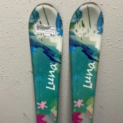 Used LUNA DH SKIS Girls DH Ski/Binding White And Carolina Blue 120 cm