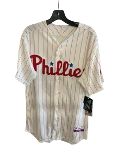 Used Majestic MAJESTIC PHILLIES SHADE BB/SB Jersey White LG