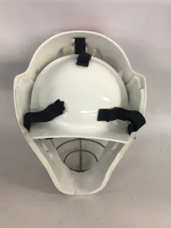Used Mylec MYLEC GOALIE HELMET RED WHITE BLUE Junior Goalie Helmet/Mask White/Royal/Red One Size