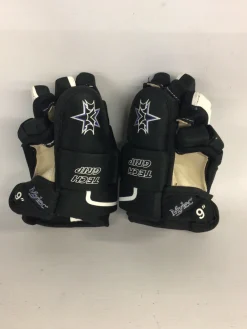 Used Mylec MYLEC TECH GRIP GLOVES Youth Gloves Black 9"