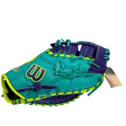 Used NEVER USED WILSON A2000 1612 BB/SB First Base Mitt RH Throw Purple 12"