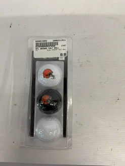 Used NFL BROWNS GOLF BALL 3 Ball - Golf Ball Sleeve