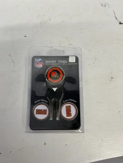 Used NFL DIVOT TOOL BALL MARKER Field Equipment Orange 145 MP - Y07