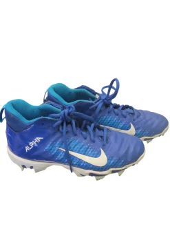 Used Nike ALPHA Jr FB Cleats Royal Blue Junior 04
