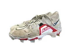 Used Nike ALPHA MENACE 3 SHARK Adult FB Cleats White Senior 6.5