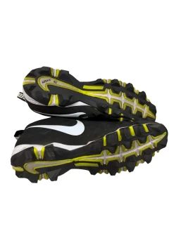 Used Nike Alpha Menace Shark 878122-011 Men's Football Cleats Black Size 11.5