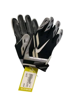 Used Nike BLACK/GREY RECEIVER GLOVES FB Gloves Black LG