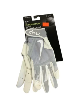 Used Nike HYPERDIAMOND EDGE ADT SM BB/SB Batting Gloves Grey SM
