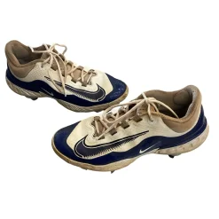 Used Nike REACT METAL CLEATS BB/SB Cleats Navy And White Senior 10.5