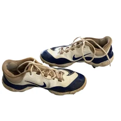 Used Nike REACT METAL CLEATS BB/SB Cleats Navy And White Senior 10.5