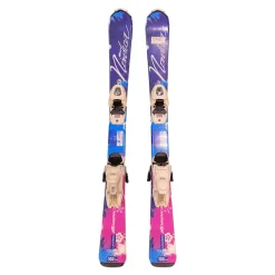 Used Nordica LITTLE BELLE Girls DH Ski/Binding Navy Blue 100 cm
