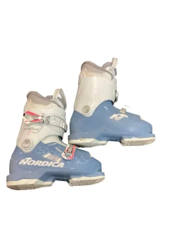 Used Nordica SPEED MACHINE 2 Girls DH Ski Boot Carolina Blue 220 MP - J04 - W05