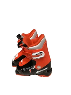 Used Nordica SPEED MACHINE 1J Boys DH Ski Boot Red 155 MP - Y08