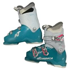 Used Nordica SPEED MACHINE J3 Girls DH Ski Boot Carolina Blue 235 MP - J05.5 - W06.5