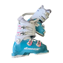 Used Nordica SPEED MACHINE 4 SKI BOOTS Girls DH Ski Boot White 225 MP - J04.5 - W5.5