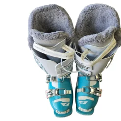 Used Nordica SPEED MACHINE 4 SKI BOOTS Girls DH Ski Boot White 225 MP - J04.5 - W5.5