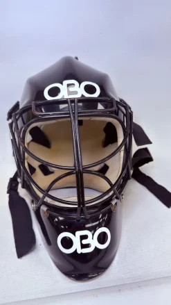 Used OBO FIELD HOCKEY GOALIE HELMET FH Facial Protection Black Senior