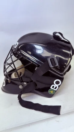 Used OBO FIELD HOCKEY GOALIE HELMET FH Facial Protection Black Senior