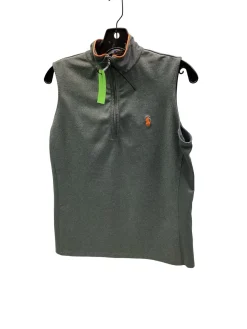 Used POLO RALPH LAUREN GRAY/ORANGE PULLOVER Sleeveless Shirt W MD