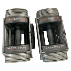 Used PowerBlock SPORTBLOCK Adj Dumbbells Grey 5-50 LB