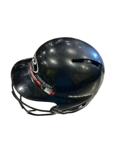 Used Rawlings 6 1/-7/8 BASEBALL HELMET BLACK Batting Helmet w/Mask Black MD