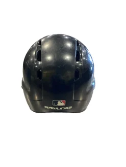 Used Rawlings 6 1/-7/8 BASEBALL HELMET BLACK Batting Helmet w/Mask Black MD