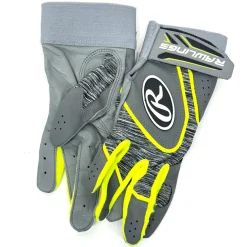 Used Rawlings BB/SB Batting Gloves Grey MD