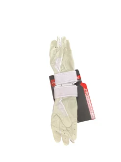 Used Rawlings BB/SB Batting Gloves White LG