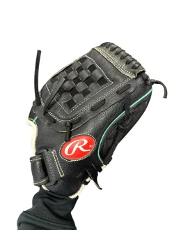 Used Rawlings FASTPITCH RH Throw Fastpitch Gloves Black 11"