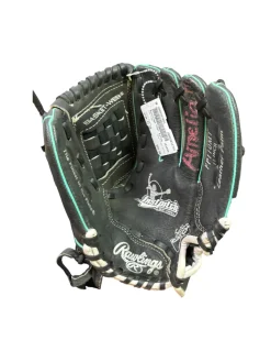 Used Rawlings FAST PITCH RH Throw Fastpitch Gloves Black 11"